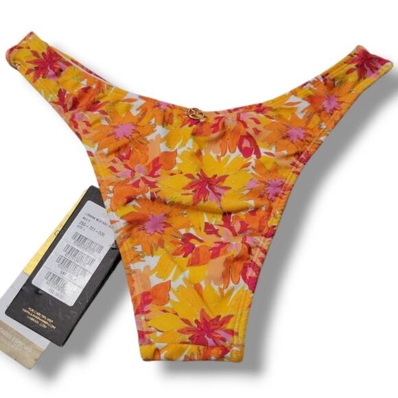 New VIX Bikini Bottom Size Large Vix Lowana Mustard Giulia Bikini Bottom Floral - Picture 3 of 7